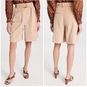 Ulla Johnson Piper Corduroy High Waisted Belted Long Shorts in Dover Size 8